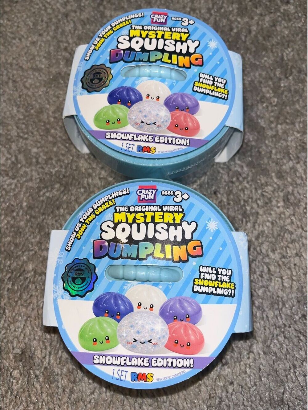 Authentic RMS Mystery Squishy Dumpling Snowflake Edition 2 Pack New Sealed